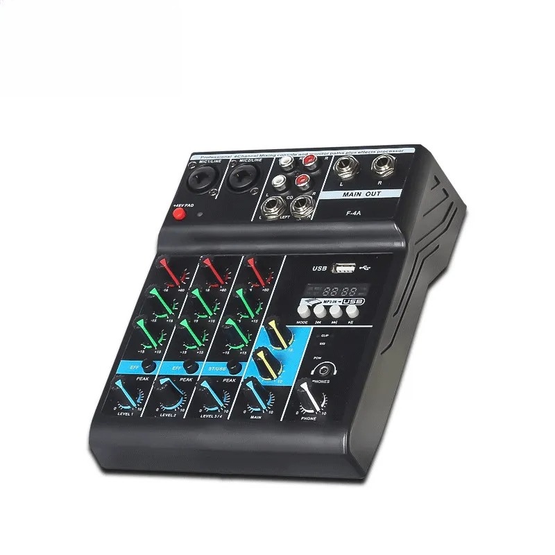 Audio Mixer 4 Channel - Professional 4 channel audio mixer console