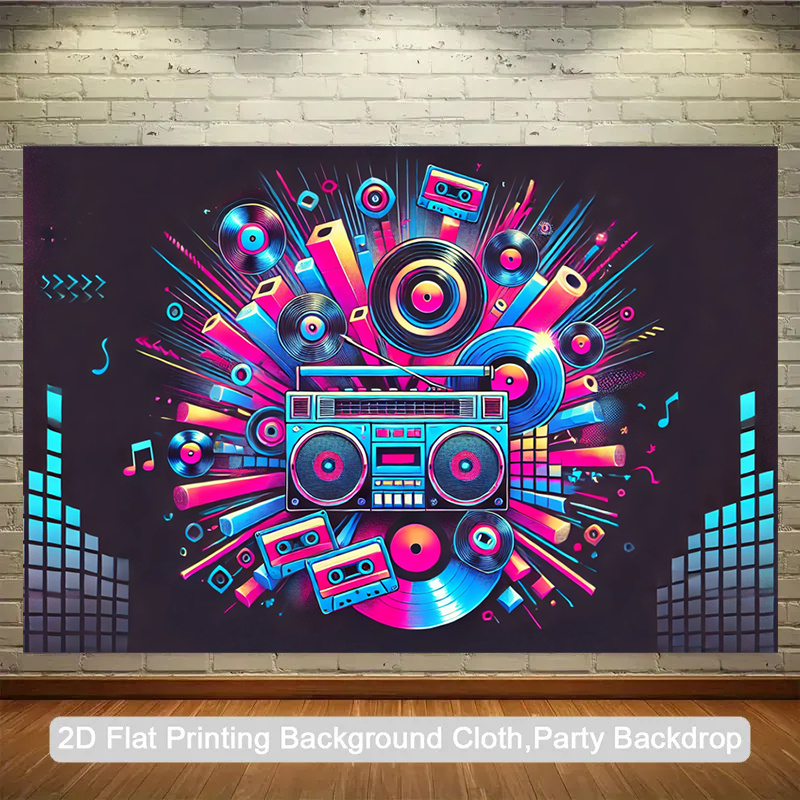 Audio Music For Background - 2D flat, 1-piece product. Retro portable