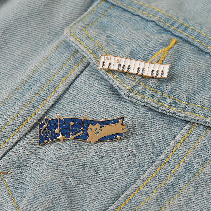 Audio Music Notes - 2Pcs Cute Cat Music Enamel Pins