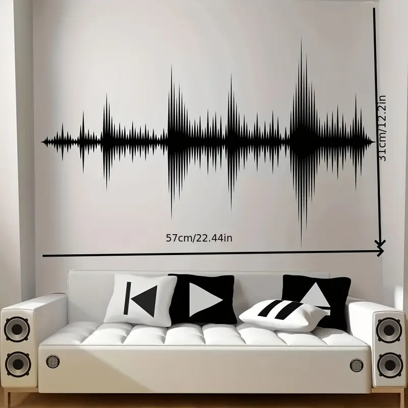 Sound Boeing Wave Wall Sticker - Audio Music Wallpaper 评论和价格