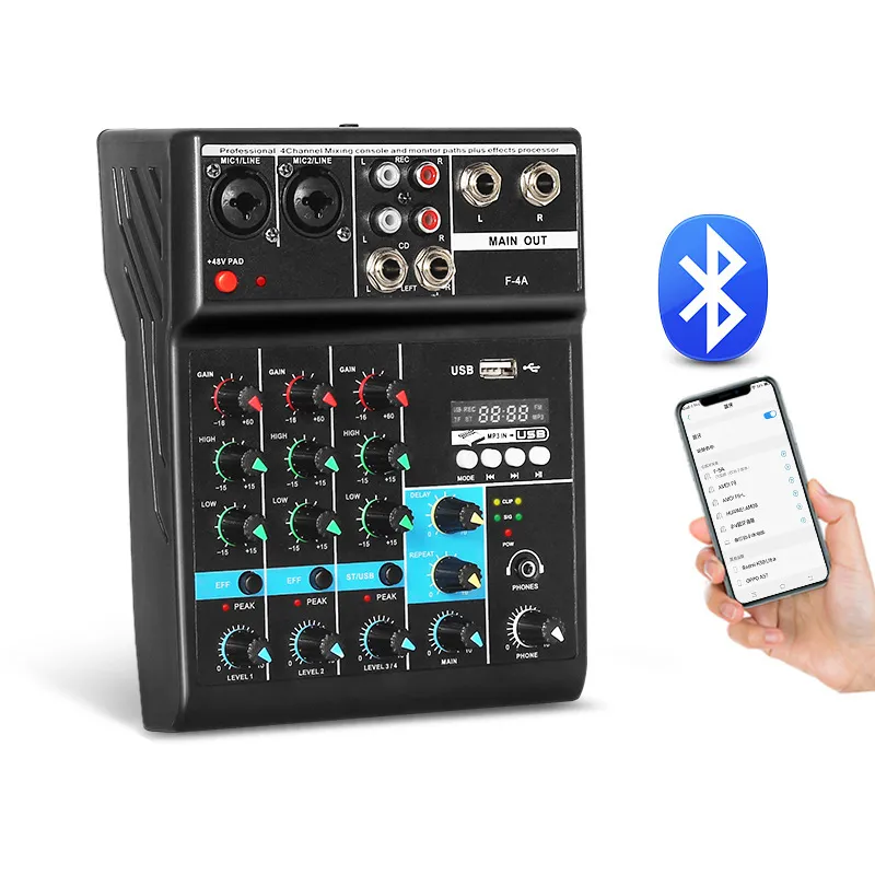 Professional 4 channel audio m - Audio Mixer 4 Channel 评论和价格