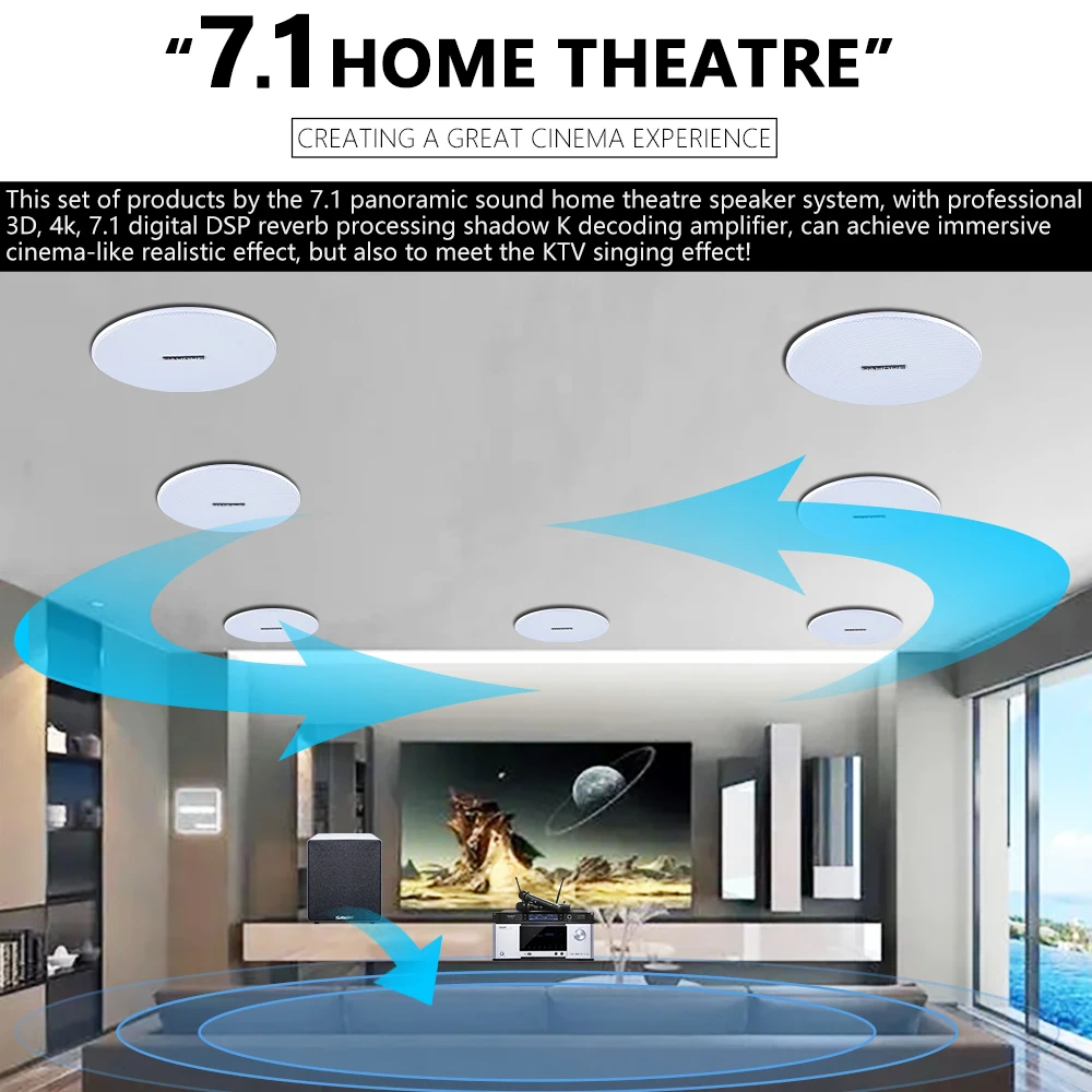 7.1 Home Theater Ceiling Speak - Audio Music For Background 评论和价格