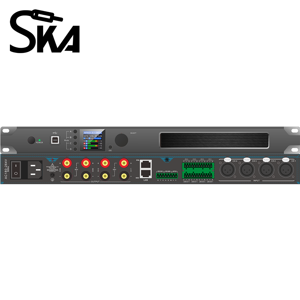 DSP Digital Power Amplifier 1U - Audio Mixer 4 Channel 评论和价格