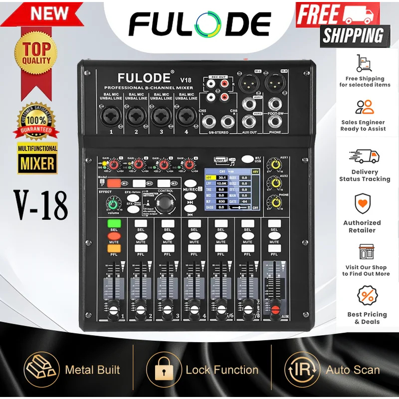 Fuluode 4/8-Channel Mixing Con - Audio Mixer 4 Channel 评论和价格
