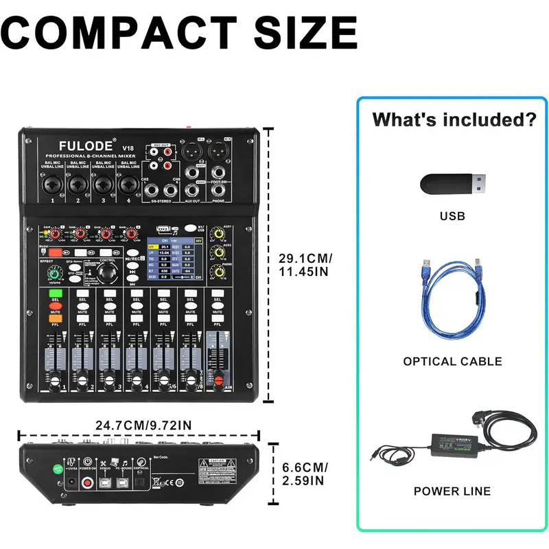 Fuluode 4/8-Channel Mixing Con - Audio Mixer 4 Channel 评论和价格