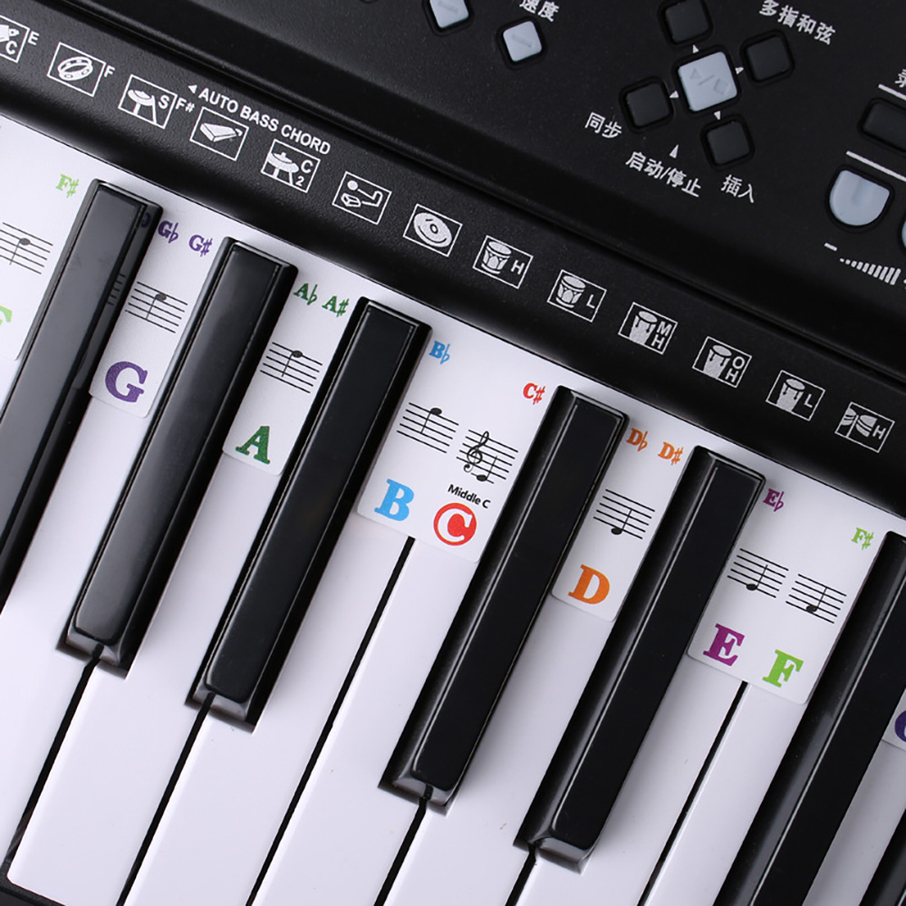 Piano Keyboard Stickers 88/61  - Audio Music Notes 评论和价格
