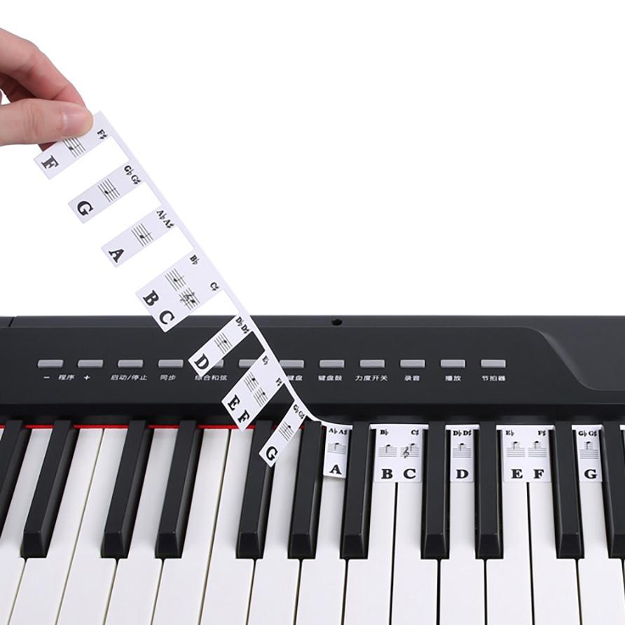 Piano Keyboard Stickers 88/61  - Audio Music Notes 评论和价格