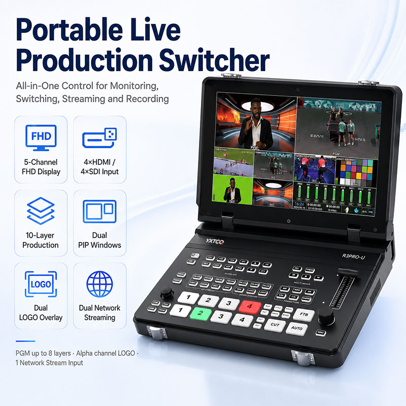 YXTCQ R3PRO-U 4K Live Video Sw - Audio Mixer 4 Channel 评论和价格