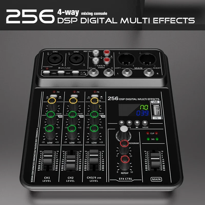 Audio Interface Mixer with Blu - Audio Mixer 4 Channel 评论和价格