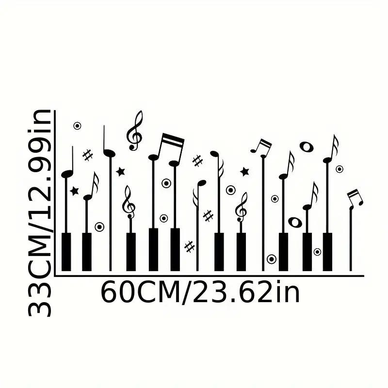 1pc Creative Wall Sticker, Mus - Audio Music Notes 评论和价格