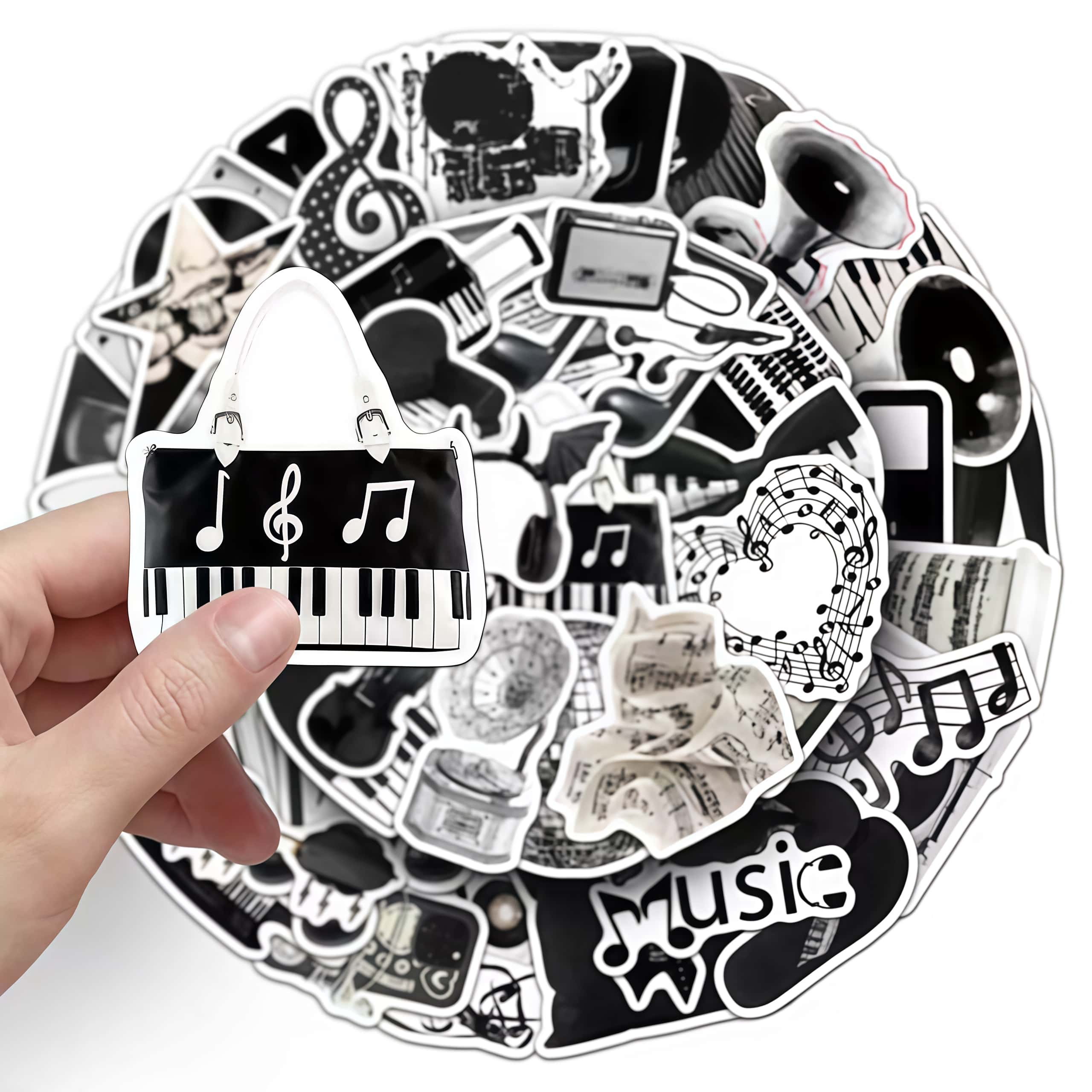 50Pcs Black White Musical Inst - Audio Music Notes 评论和价格