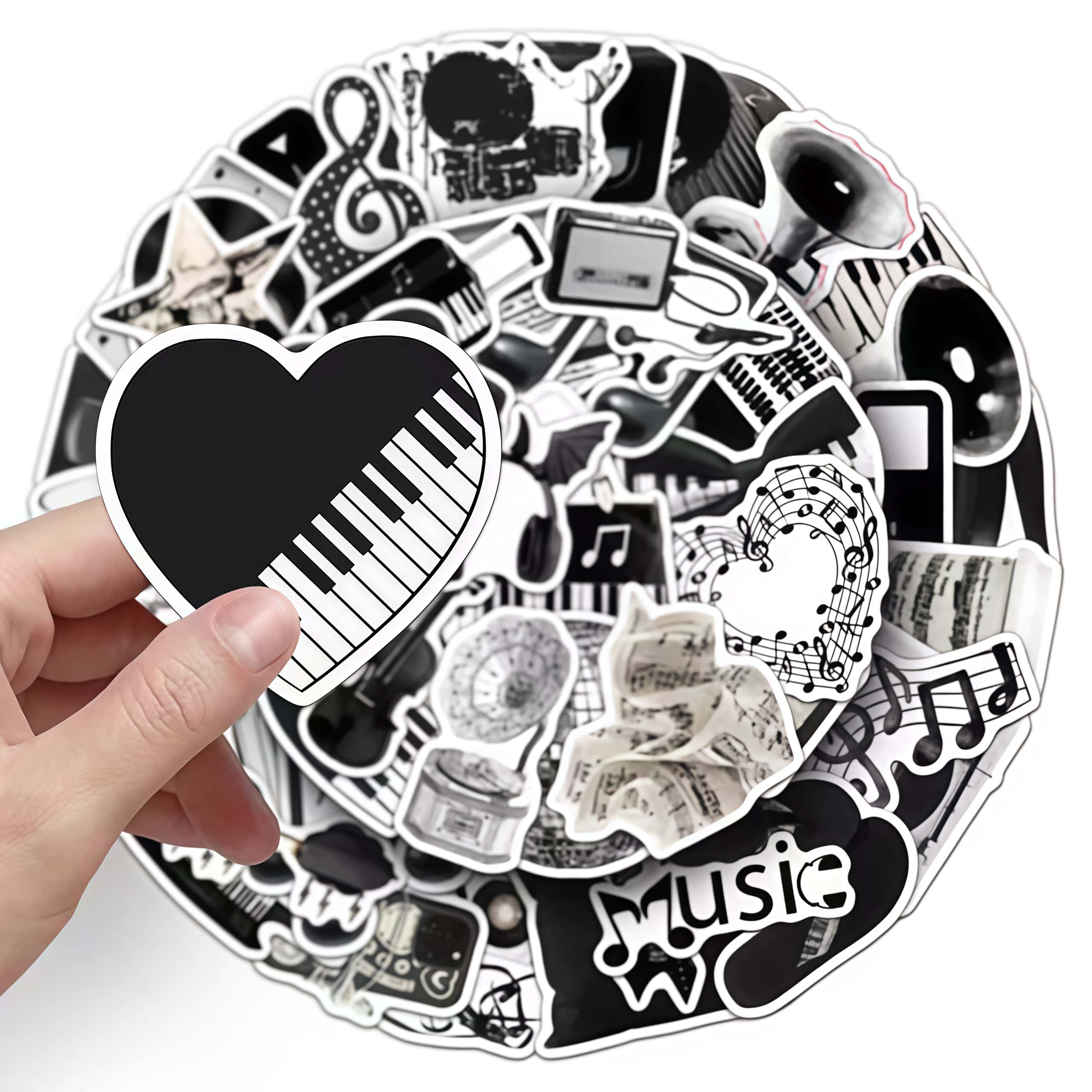 50Pcs Black White Musical Inst - Audio Music Notes 评论和价格