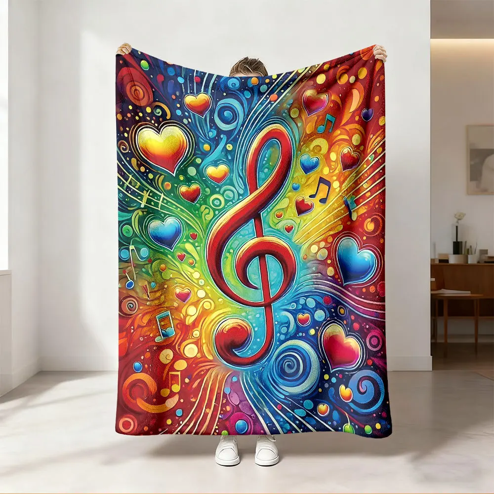 Throw Blanket Vibrant Neon Rai - Audio Music Notes 评论和价格