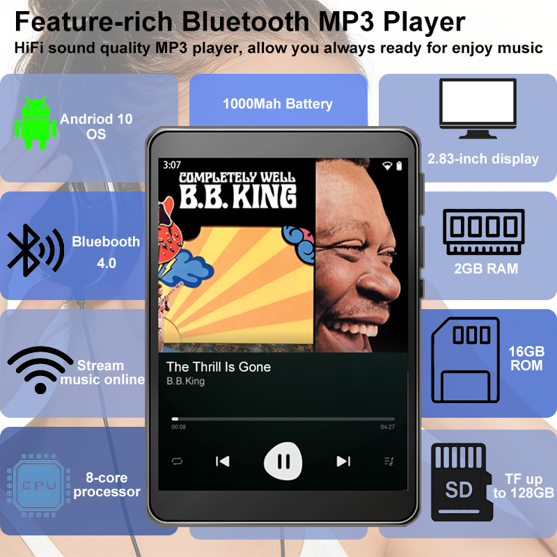 WiFi MP3 Player Andriod 10 Spo - Audio Music Mp3 Download Free 评论和价格